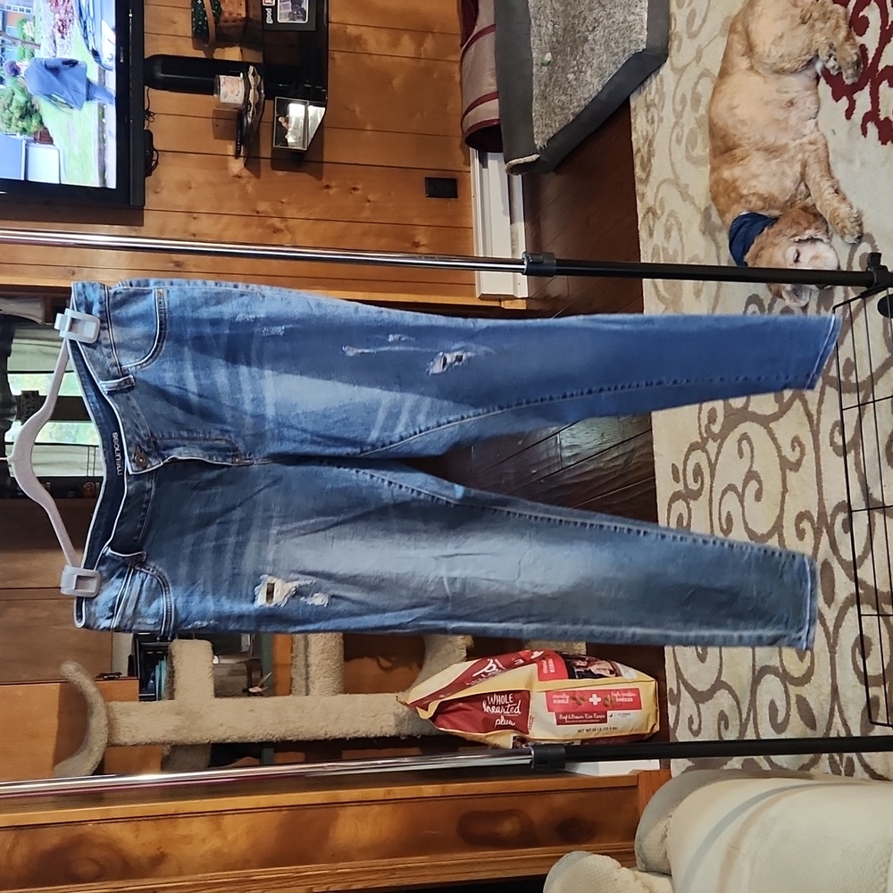 Maurices Distressed Light Wash Skinny Jeans 18Long